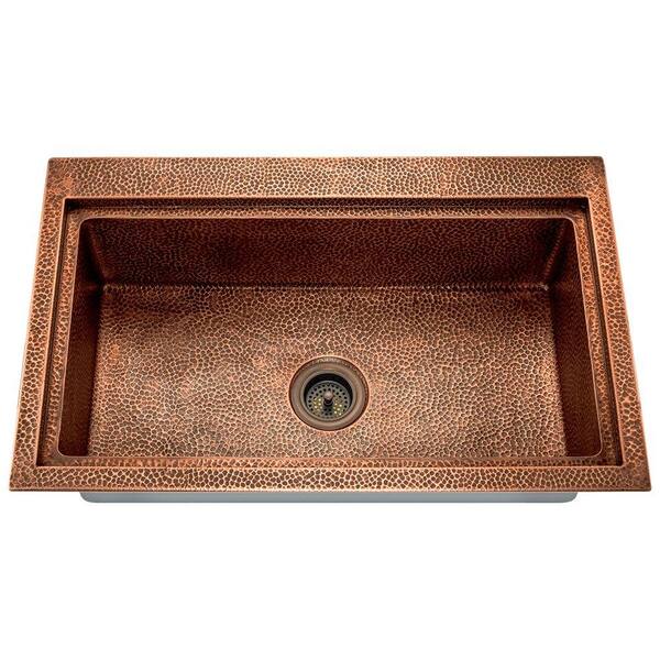 Polaris Sinks Dualmount Copper 32 in. Single Bowl Kitchen Sink