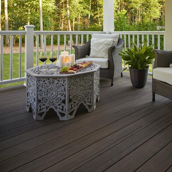 TimberTech Advanced PVC Landmark 5/4 in. x 6 in. x 12 ft. Grooved