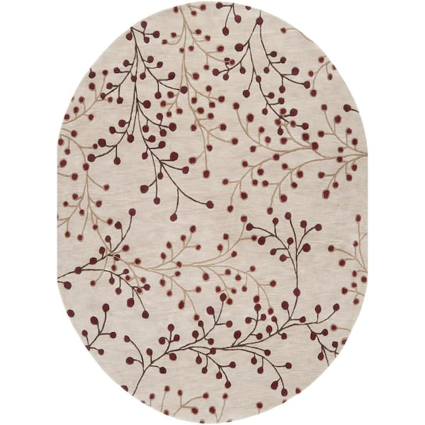 Livabliss Bari Cream 8 ft. x 10 ft. Oval Area Rug
