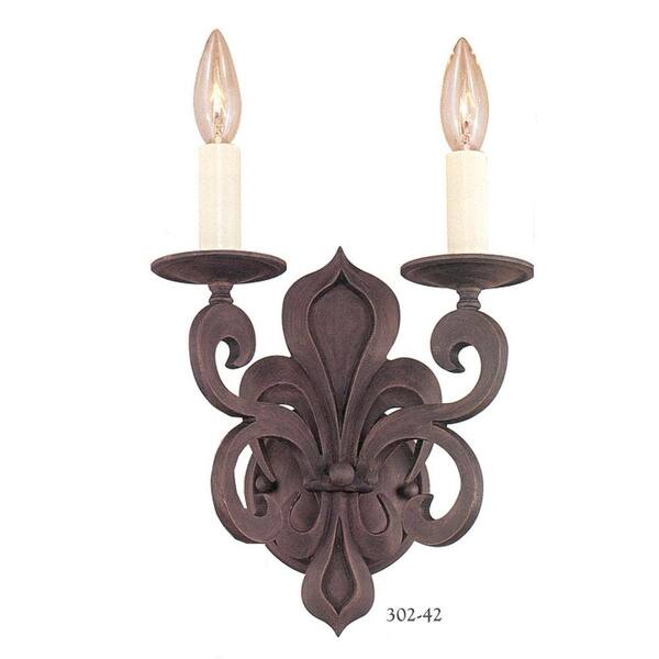 World Imports 2-Light Rustic Wall Sconce