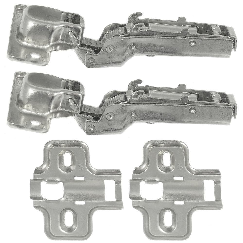 Chrome European Soft-Close Frameless Cabinet Hinges, Pack of 10