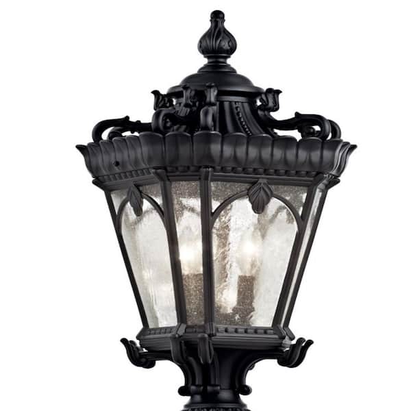 Tournai 3-Light Textured Black Aluminum Hardwired Waterproof Outdoor Post Light with No Bulbs Included (1-Pack)