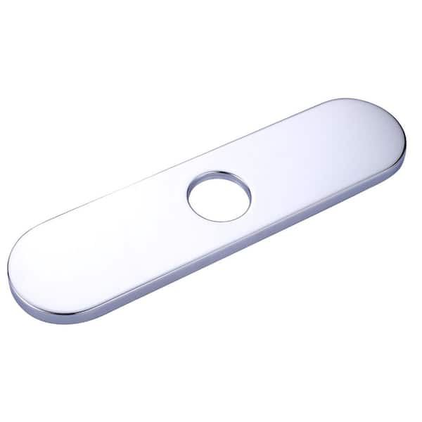 IVIGA 10 in. x 2.56 in. x 0.37 in. Stainless Steel Kitchen Sink Faucet Hole Cover Deck Plate Escutcheon in Polished Chrome