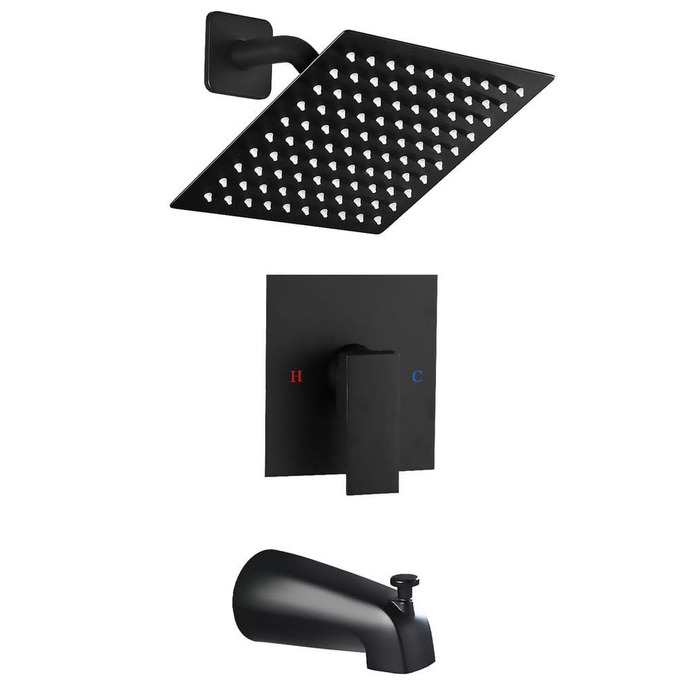 Single Handle 2-Spray Shower Faucet 1.75 GPM with High Pressure Tub Spout i