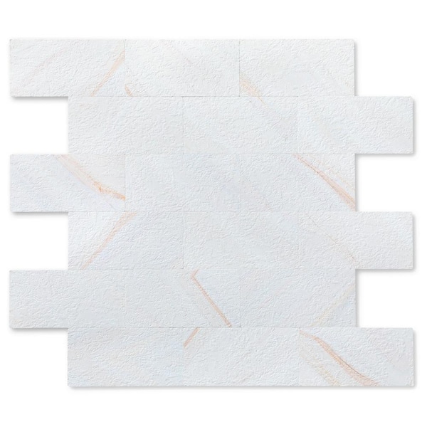Yipscazo Subway Collection Rainbow White 12 in. x 12 in. PVC Peel and Stick Tile (5 sq. ft./5-Sheets)