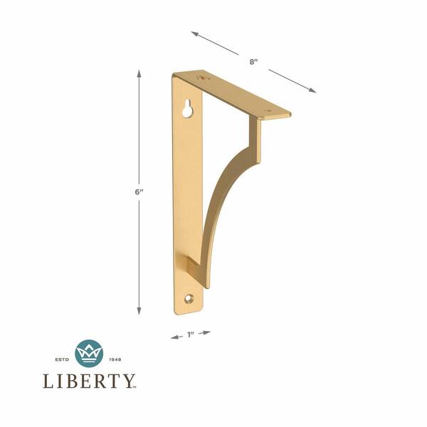 Details about   8 in Painted Brushed Brass Steel Classic Casual Decorative Shelf Bracket 2 pack 
