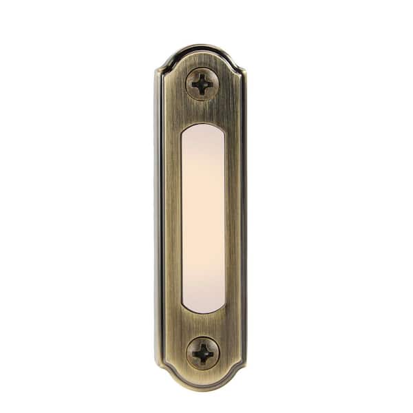 Heath Zenith Antique Brass Metal Wired Pushbutton Doorbell Heath Zenith Antique Brass Metal Wired Pushbutton Doorbell