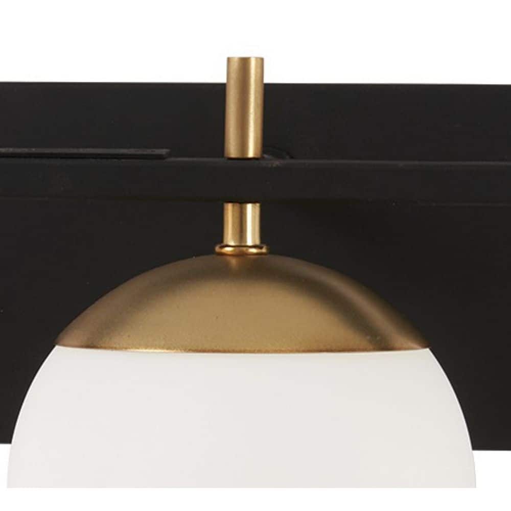 Autumn Gold & Weathered Black 3-Light Vanity with Etched Opal Shades