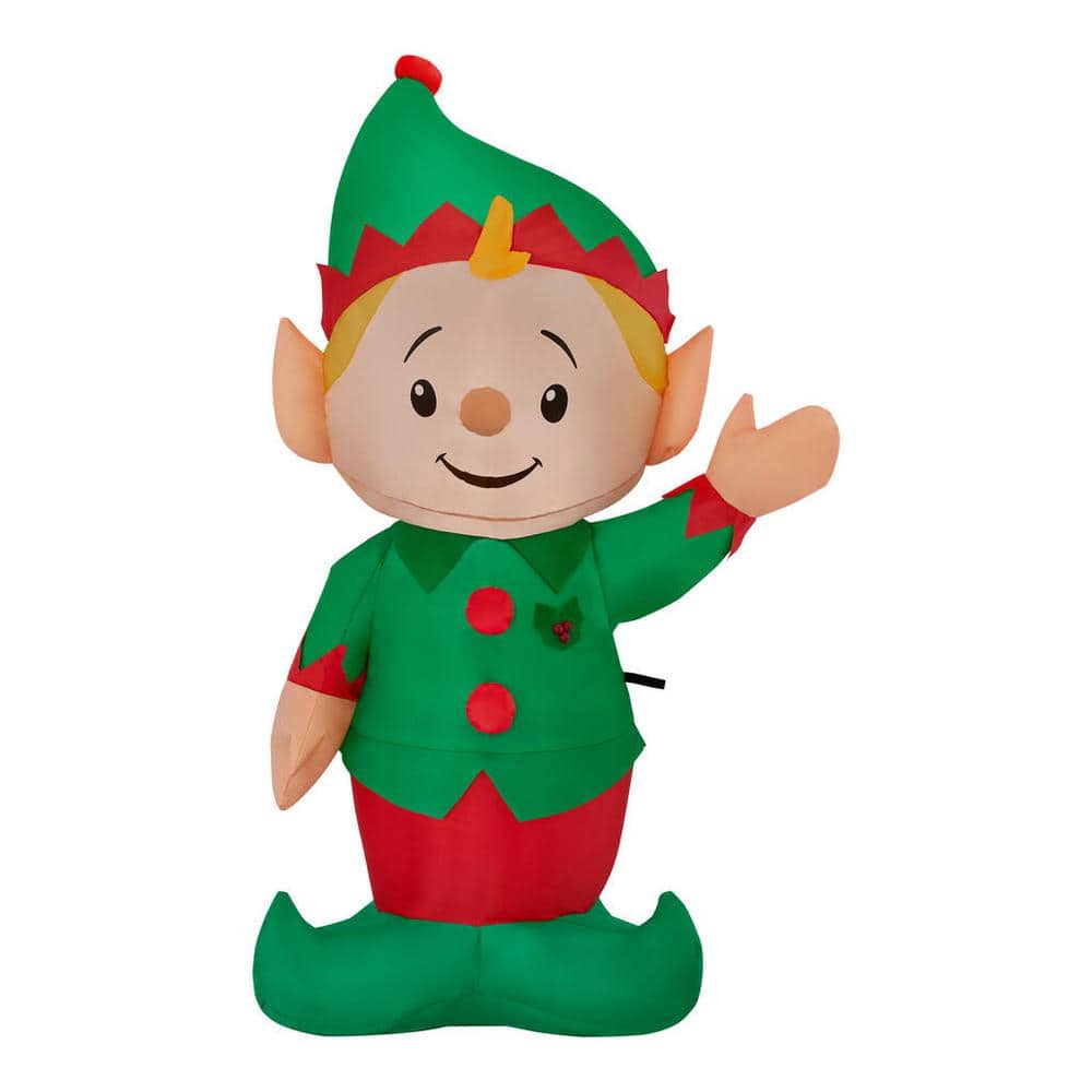 Home Accents Holiday 3.5 ft Christmas Elf Holiday Inflatable 22GM80748 ...