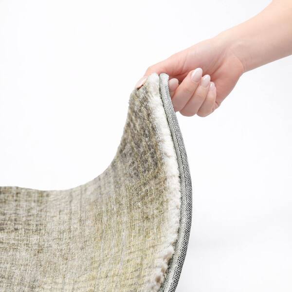 Dream Shag Premium Machine Washable Abstract ADS828 Taupe 9 ft. x 12 ft. Area Rug