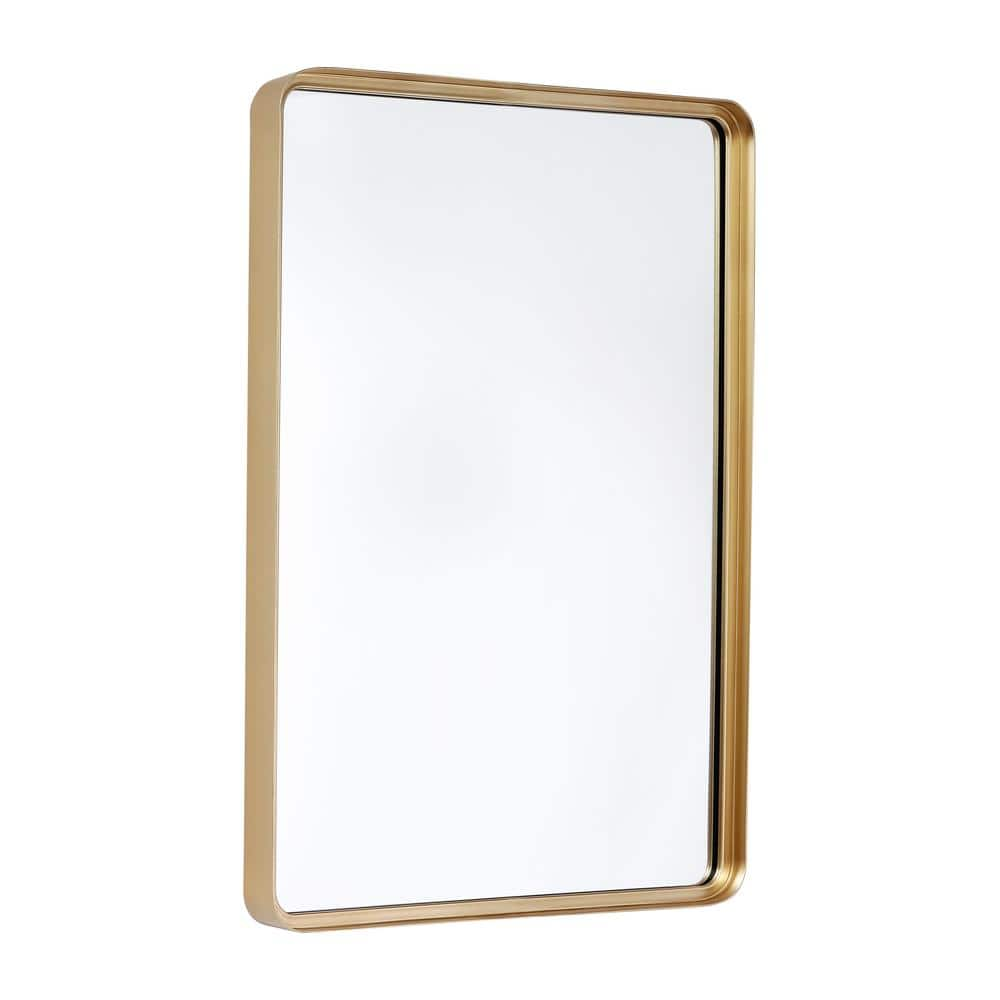 Carnegy Avenue 20 in. W x 30 in. H Matte Gold Wall Mounted Mirror CGA ...