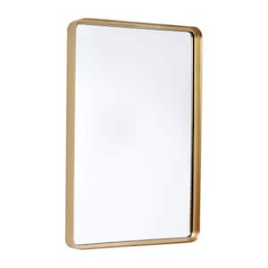 20 in. W x 30 in. H Matte Gold Wall Mounted Mirror