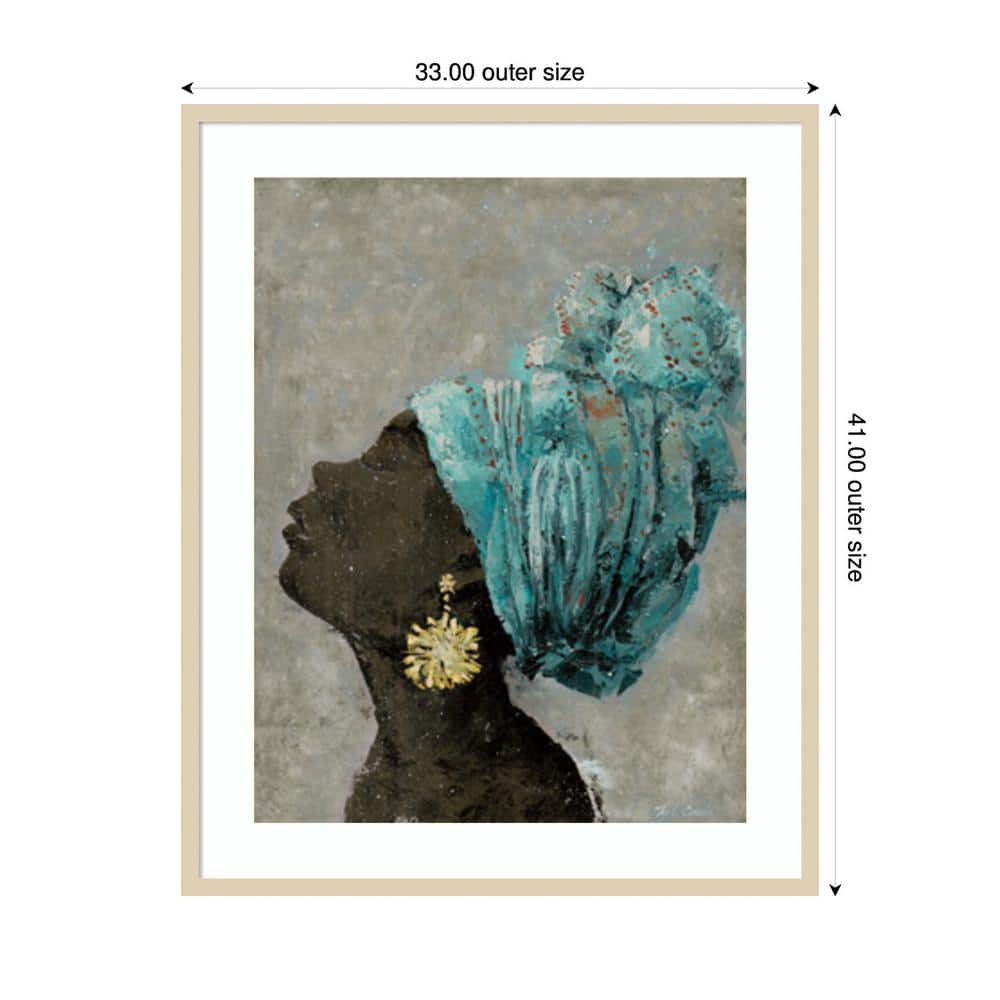 Profile of a Woman II 33" x 41" Framed Graphic Art Print in Svelte Natural