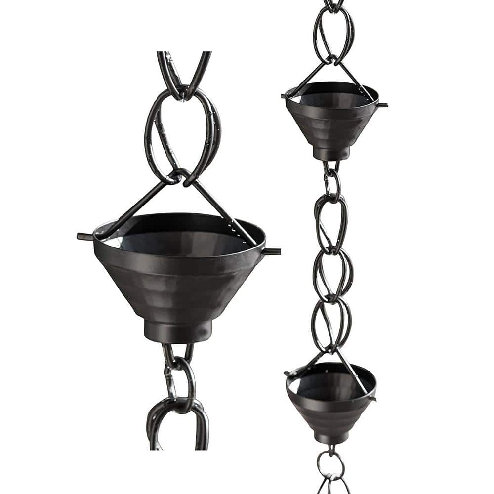 Monarch Rain Chains 81/2 ft. L Monarch Black Powder Coated Aluminum