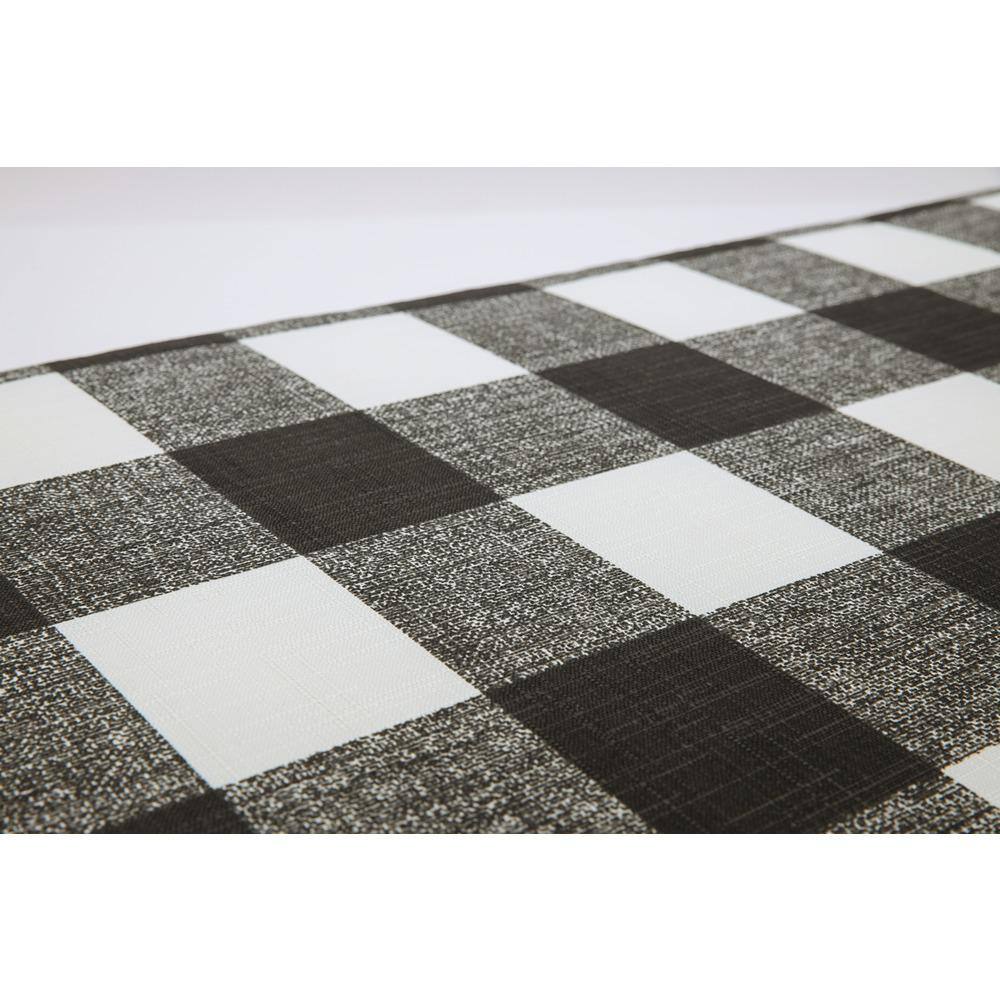 Large Black and White Buffalo Plaid Outdoor Floor Pillow