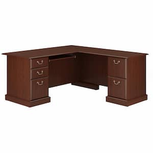 Saratoga 66.02 in. L-Shaped Harvest Cherry Desk with Drawers