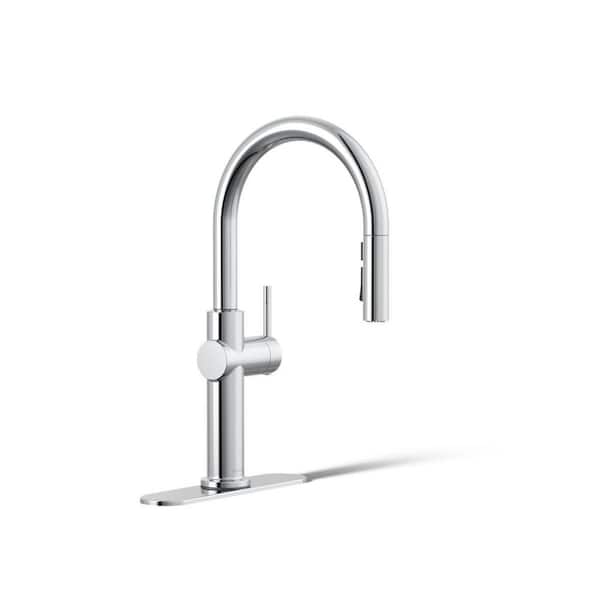 Crue Single-Handle Pull-Down Sprayer Kitchen Faucet in Polished Chrome