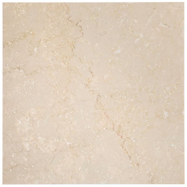 Botticino Extra Light Beige 8 in. x 0.37 in. Polished Marble Floor and Wall Tile Sample