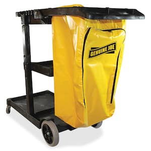 Heavy Duty Dark Gray Janitorial Cart with Zippered Vinyl Bag Included