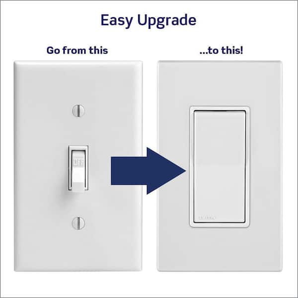 Leviton - Decora Lever Edge 15 Amp 120/277 Volt 3-Way Switch, White (1-Pack) E5603-SW