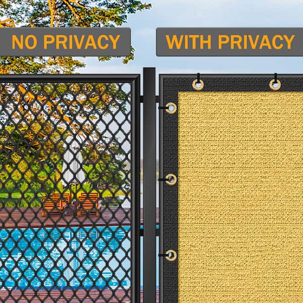 6 ft. x 50 ft. Privacy Screen Fence Heavy-Duty Protective Covering Mesh Fencing for Patio Lawn Garden Balcony Sand
