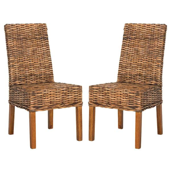 SAFAVIEH Sanibel Dark Brown Wood Side Chair (Set of 2)