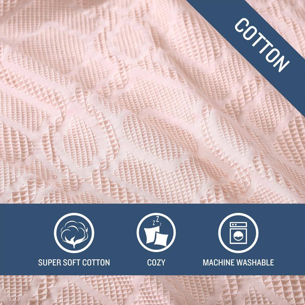 Serene Oasis Textured Waffle King Comforter Set in Vibrant Orange