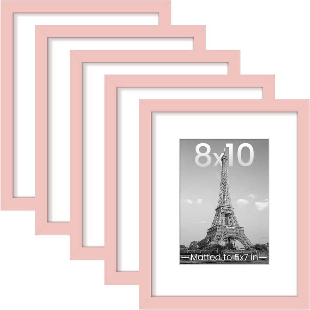 8 x 10 Matted Pink Plastic Hanging Picture Frame (Set of 5