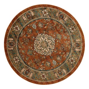 Fitzgerald 8 ft. Spice Round Abstract Area Rug