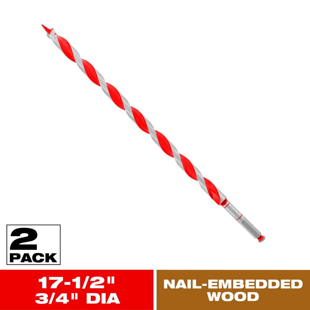 3/4 in. x 17-1/2 in. H Speed Steel Auger Bit (2-Pack) price history on PriceWatchPro