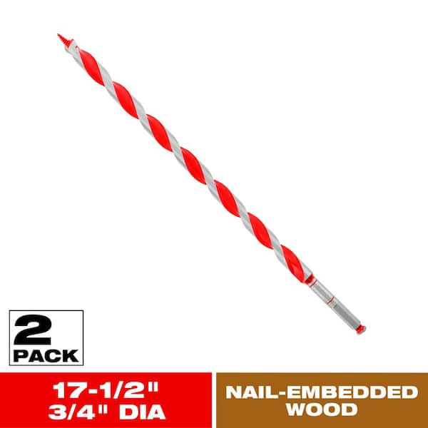 DIABLO 3/4 in. x 17-1/2 in. H Speed Steel Auger Bit (2-Pack)