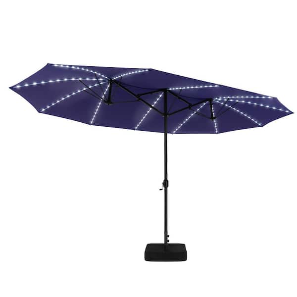15 twin patio umbrella double sided outdoor market umbrella GREEN PARTY 15ft Large with Base, Rectangle proof and water 15 ft Outdoor Double-Sided Patio