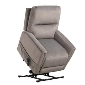 Nightfall Gray Flannelette Powered Recliner Lift Chair With Heating and Massage