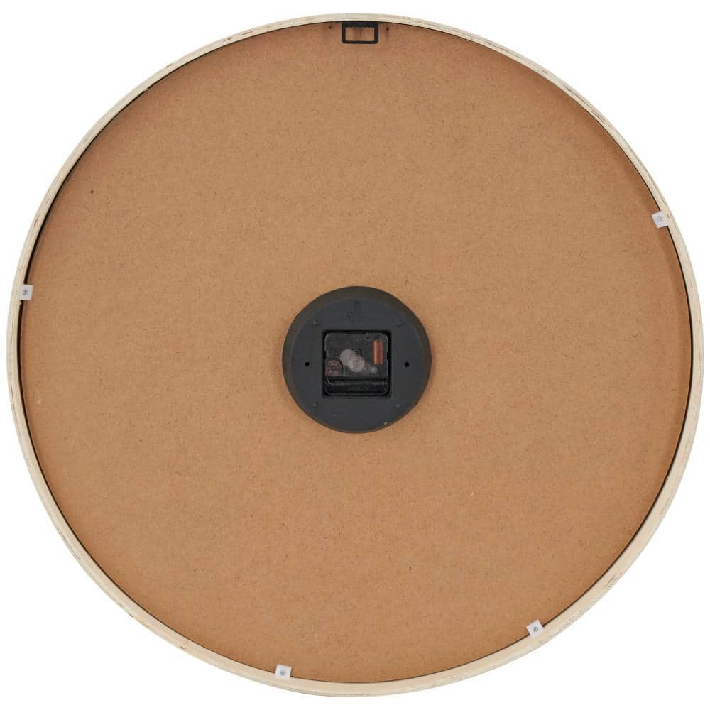 Nesrine 40'' Brown and White Stainless Steel Wall Clock