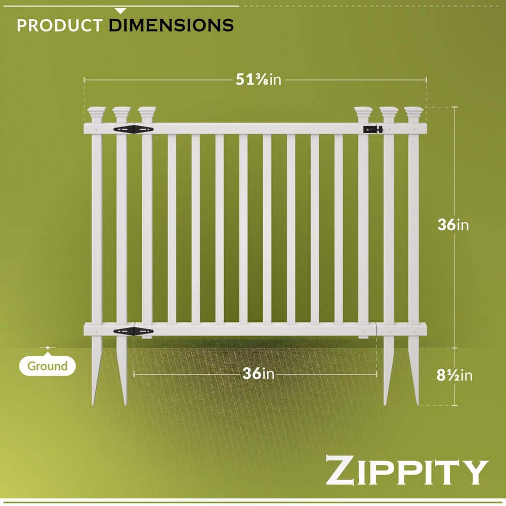 Baskenridge 3-ft White Vinyl Picket Fence Gate Kit
