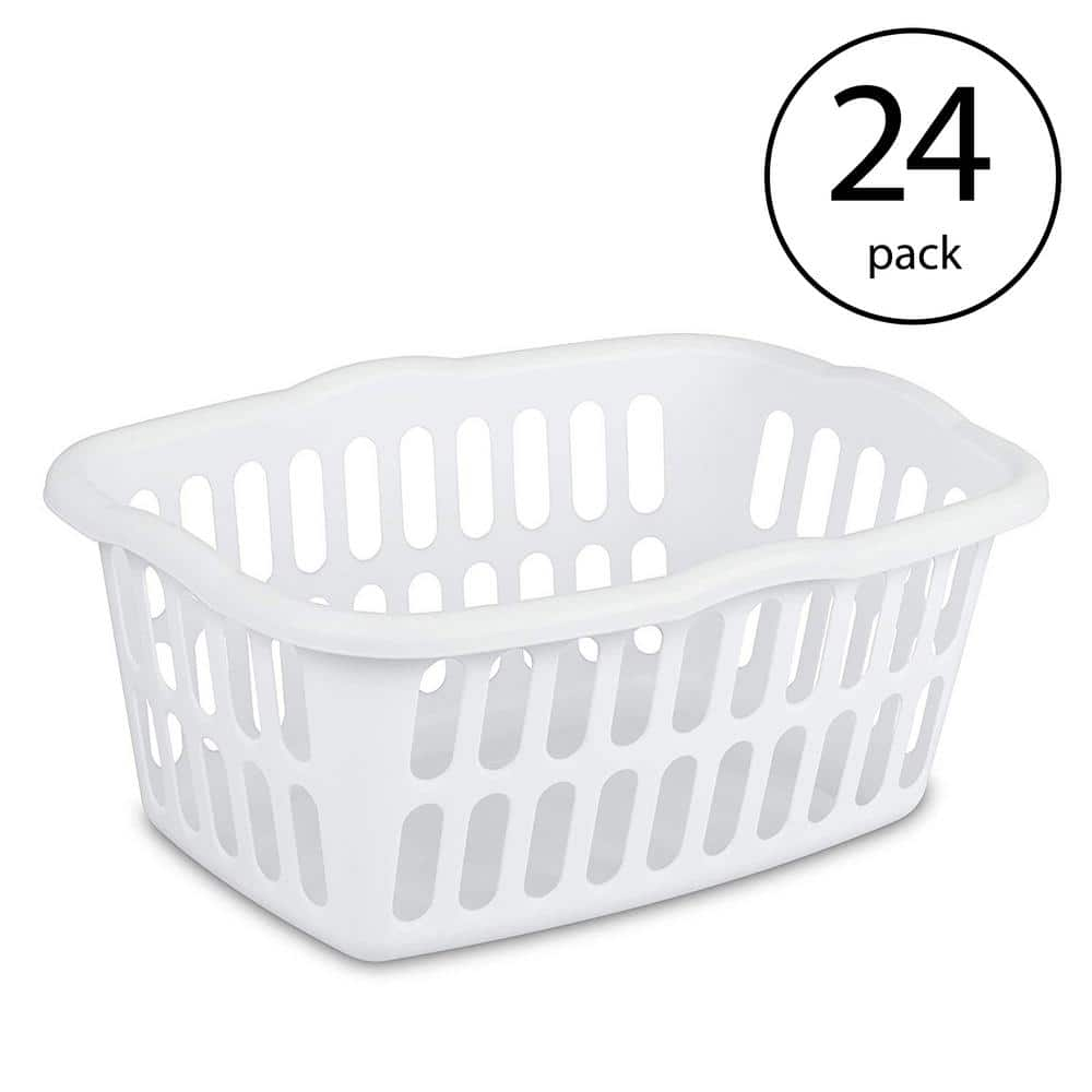 UPC 193802286793 product image for Sterilite 1.5 Bushel Plastic Clothes Laundry Basket Bin, Assorted (24-Pack), Whi | upcitemdb.com