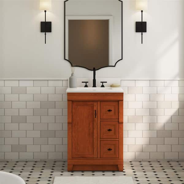 Naples 24 in. W x 21.63 in. D x 34 in. H Bath Vanity Cabinet without Top in Warm Cinnamon