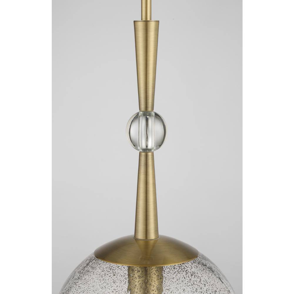 Mini Volcanic Glass & Aged Brass Indoor/Outdoor Pendant Light