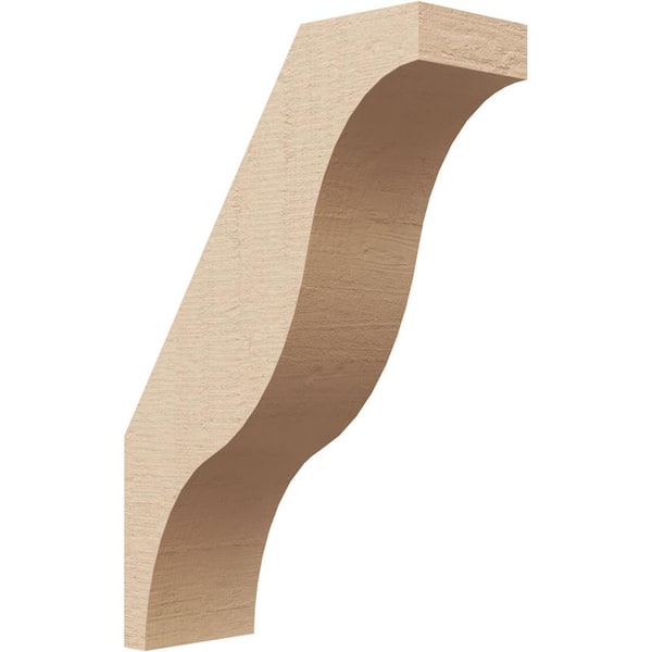 Ekena Millwork 3 in. x 12 in. x 8 in. Funston Rough Cedar Woodgrain Timberthane Polyurethane Knee Brace, Primed