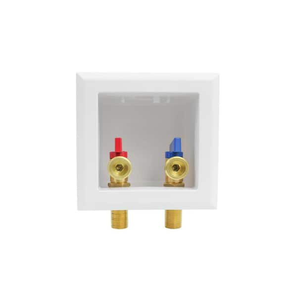 1/2 in. Sweat/MIP Brass Valve Fittings in White ABS Washing Machine Compact Outlet Box 2 Pack