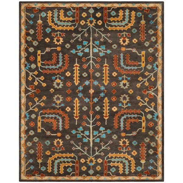 SAFAVIEH Heritage Charcoal/Multi 8 ft. x 10 ft. Area Rug