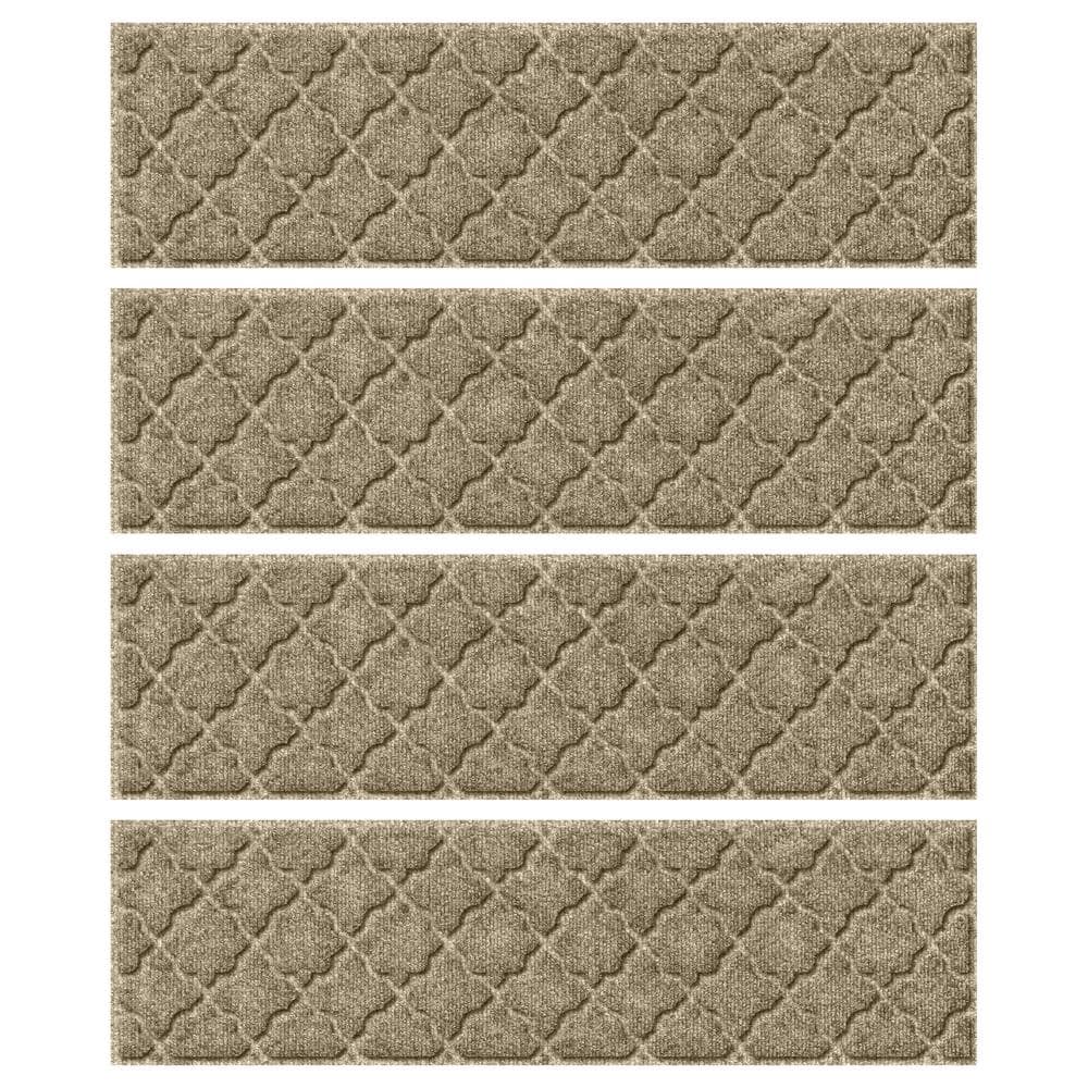 Camel Geometric Rubber Backed Indoor Outdoor Stair Treads