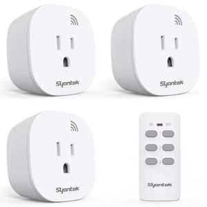 White Wireless Remote Control Appliance Socket Light Switch Set, 3-Socket, Remote Control, 100 ft. Remote Control Range