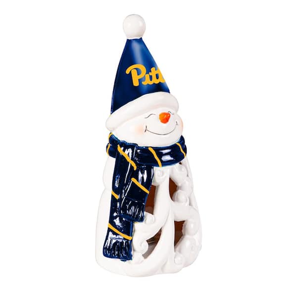 University of Pittsburgh Snowman LED Christmas Garden Statuary, 8 in.