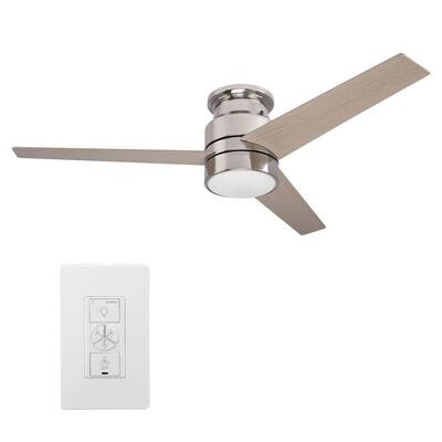 Ranger 52 in. LED Indoor Silver Smart Ceiling Fan with Light Kit and Wall Control, Works with Alexa/Google Home/Siri