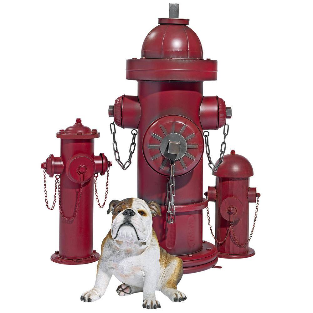 Grande Red Vintage Metal Fire Hydrant Garden Statue