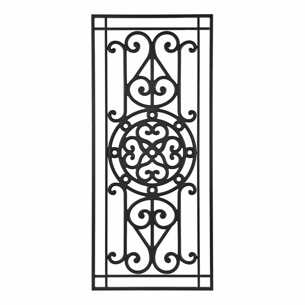 Black Ornate Metal and Wood Farmhouse Wall Art Plaque