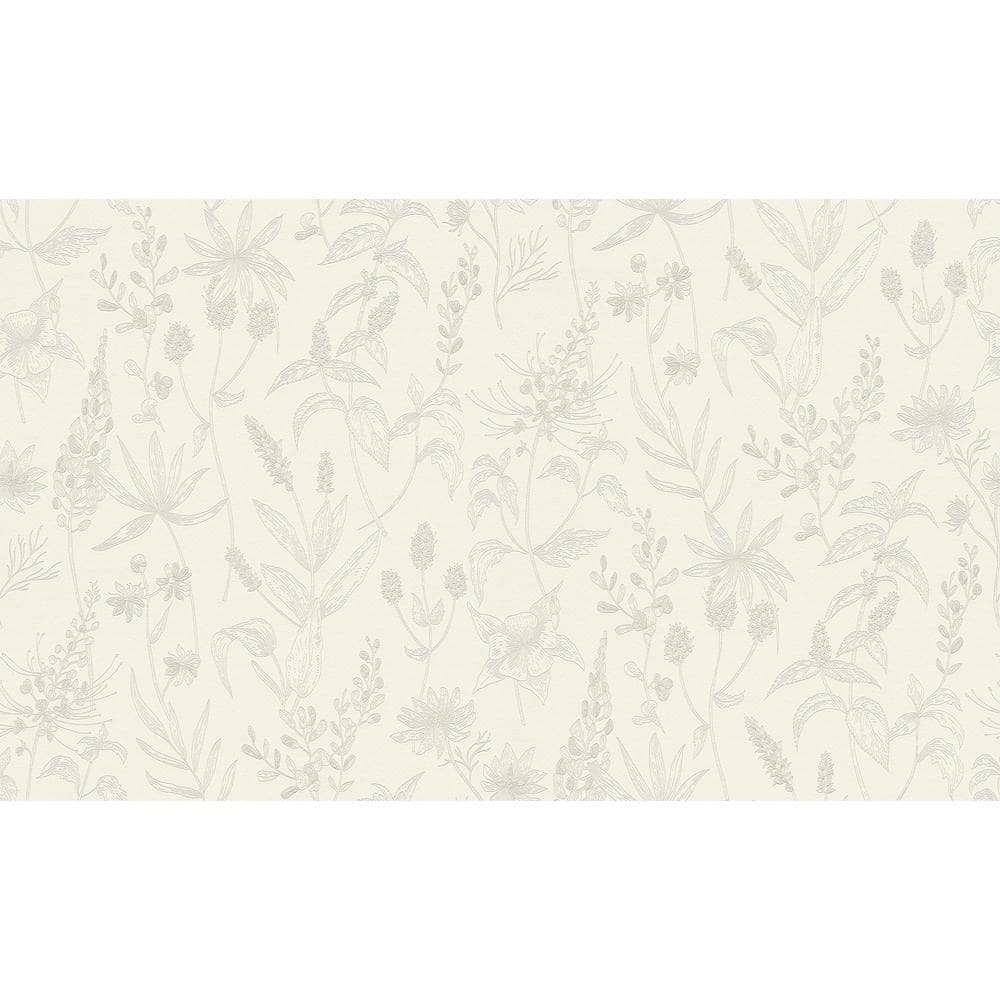 Botanical White Wallpaper Sample