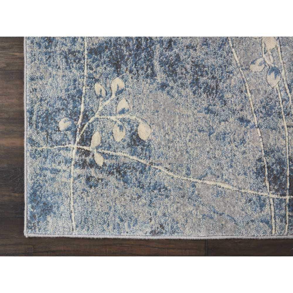 Elegant Traditions Silver & Blue Wool Blend Medium Rug, 30" x 48"
