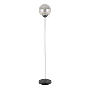66 in. Black Novelty Standard Floor Lamp With Clear Transparent Glass Globe Shade